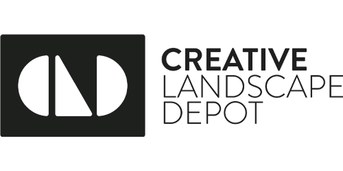 This image is a logo featuring the stylized letters "CLD" to the left, with the text "CREATIVE LANDSCAPE DEPOT" to the right, all on a green background.